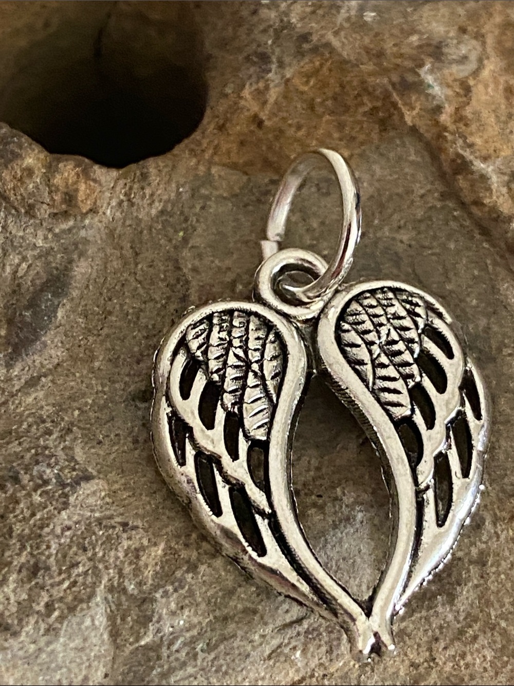 5/$10❤️❤️❤️NEW Angel Wings Charm Pendant Silver Tone Zinc Alloy